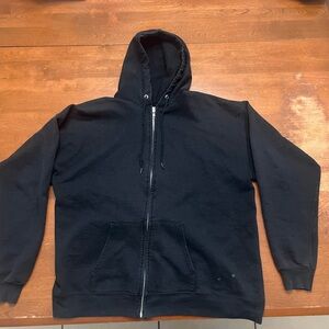 Black zipper hoodie / hanes ecosmart cotton polyester